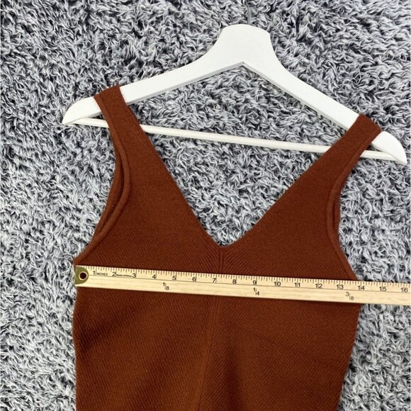 ABERCROMBIE & FITCH Knit Sweater Tank Shell Womens SZ L Ribbed V-Neck Academia - Picture 4 of 5